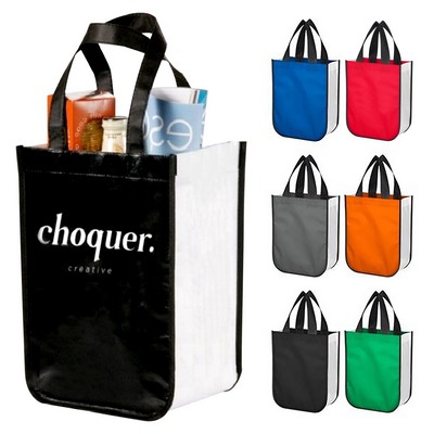 Lola Laminated Tote Bag, 9 1/16''x 12''x 4 3/4'', Non-Woven