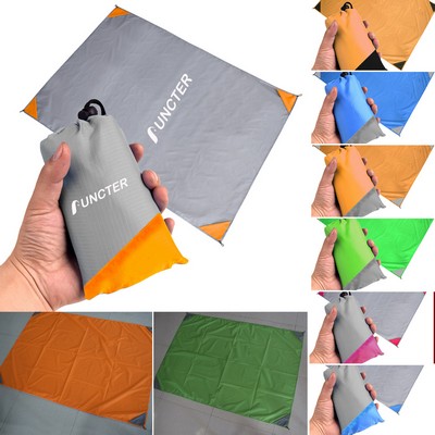 59 x 55" Large Sand Free Beach Mat Travel Pocket Blanket