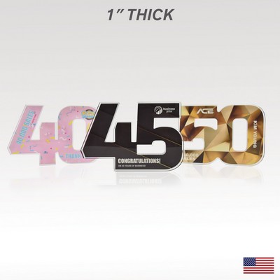 1" USA-Made Acrylic Numerals Style 45 – Traditional Series