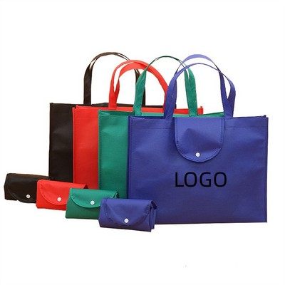 Foldable Non-Woven Tote Bag with Snap