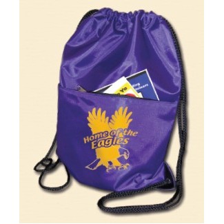 Drawstring Backpack with Zipper