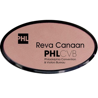 Leather Oval Name Badge with Frame (1.5"x3")