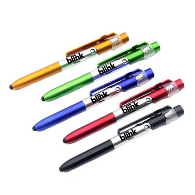 4" 1 Phone Stand Pen Stylus with LED Light