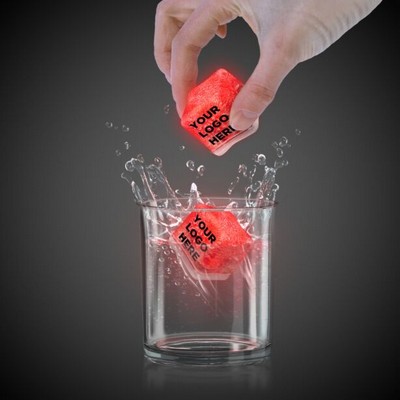 1 3/8" Red Lited Ice Cube(Pad Print)