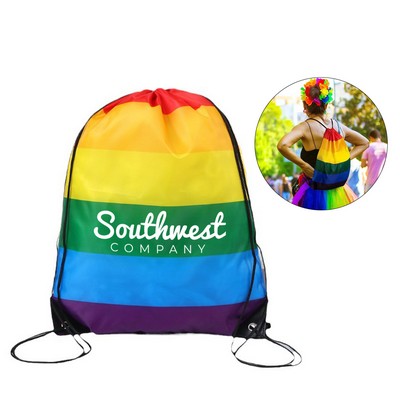 Waterproof Rainbow Drawstring Backpack