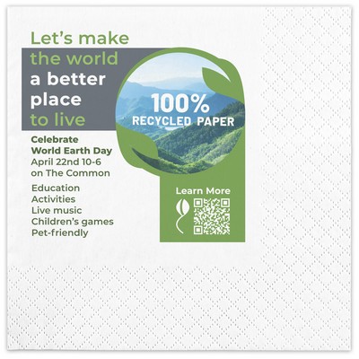 Diamond-Edge Embossed 100% Recycled Cocktail Napkins HIGH QTY