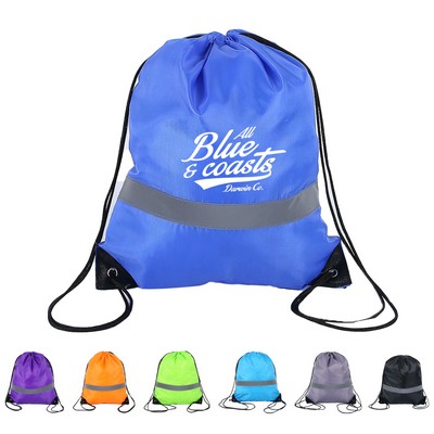 Safety Polyester Sport Drawstring Backpack