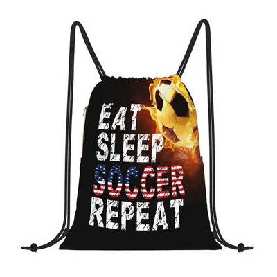 Heavy Duty Full Color Drawstring Backpack w/ Strap Loop (14" x 17")