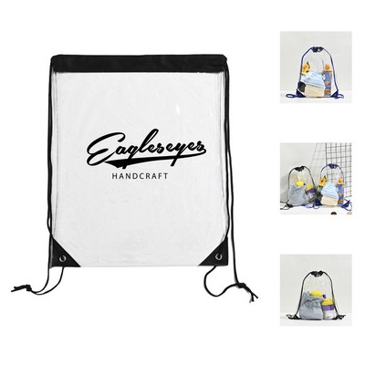 Clear PVC Security Drawstring Backpack