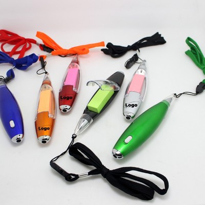 All-in-One Sticky Note Light Pen w/ Lanyard