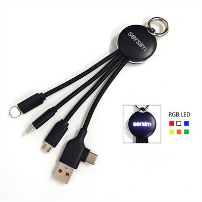 LED Light Logo 5-in-1 USB Charging Cable