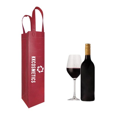 Wine Tote Bag - 1 Bottle Non-Woven Tote (4"x13"x3")