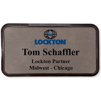Leather Name Badge with Frame (1.5"x3")